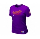 Women MLB Washington Nationals Purple Nike Short Sleeve Practice T-Shirt