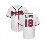 Atlanta Braves #18 Matt Adams Authentic White Team Logo Fashion Cool Base MLB Jersey