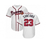 Atlanta Braves #23 Danny Santana Authentic White Team Logo Fashion Cool Base MLB Jersey