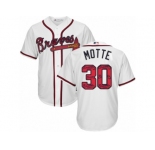 Atlanta Braves #30 Jason Motte Authentic White Team Logo Fashion Cool Base MLB Jersey