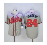 Men Atlanta Braves #24 Deion Sanders Grey New Cool Base Stitched MLB Jersey
