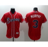 Men Atlanta Braves #3 Dale Murphy Majestic Red Flexbase Authentic Collection Player Jersey