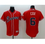 Men Atlanta Braves #6 Bobby Cox Majestic Red Flexbase Authentic Collection Player Jersey