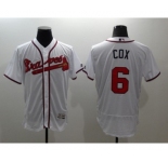 Men Atlanta Braves #6 Bobby Cox Majestic White Flexbase Authentic Collection Player Jersey