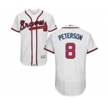 Men Atlanta Braves Jace Peterson #8 Majestic White Authentic Collection Flexbase Jersey