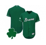 Men Atlanta Braves St. Patricks Day Balnk Green Celtic Flexbase Authentic Collection Jersey