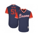 Men's 2017 Little League World Series Braves #51 Sean Newcomb Newk Navy Jersey