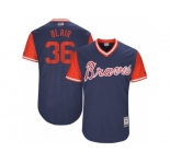Men's 2017 Little League World Series Braves Aaron Blair #36 Blair Navy Jersey