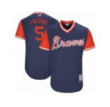Men's 2017 Little League World Series Braves Freddie Freeman #5 Freddie Navy Jersey