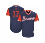 Men's 2017 Little League World Series Braves Johan Camargo #17 JC Navy Jersey