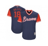Men's 2017 Little League World Series Braves Matt Adams #18 Big City Navy Jersey