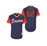 Men's 2017 Little League World Series Braves Mauricio Cabrera #62 Cabrera Navy Jersey