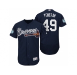 Men's Atlanta Braves #49 Julio Teheran 2017 Spring Training Flex Base Authentic Collection Stitched Baseball Jersey