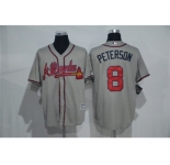 Men's Atlanta Braves #8 Jace Peterson Majestic Gray Road Cool Base Player Jersey