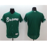 Men's Atlanta Braves blank Majestic Green Celtic Flexbase Authentic Collection Jersey