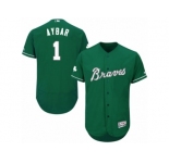 Men's Majestic Atlanta Braves #1 Erick Aybar Green Celtic Flexbase Authentic Collection MLB Jersey