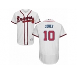 Men's Majestic Atlanta Braves #10 Chipper Jones White Flexbase Authentic Collection MLB Jersey
