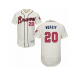 Men's Majestic Atlanta Braves #20 Bud Norris Cream Flexbase Authentic Collection MLB Jersey