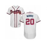 Men's Majestic Atlanta Braves #20 Bud Norris White Flexbase Authentic Collection MLB Jersey