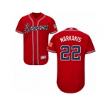 Men's Majestic Atlanta Braves #22 Nick Markakis Red Flexbase Authentic Collection MLB Jersey