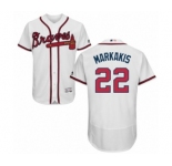Men's Majestic Atlanta Braves #22 Nick Markakis White Flexbase Authentic Collection MLB Jersey