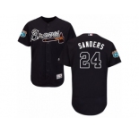 Men's Majestic Atlanta Braves #24 Deion Sanders Blue Flexbase Authentic Collection MLB Jersey
