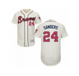 Men's Majestic Atlanta Braves #24 Deion Sanders Cream Flexbase Authentic Collection MLB Jersey