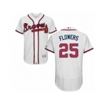 Men's Majestic Atlanta Braves #25 Tyler Flowers White Flexbase Authentic Collection MLB Jersey