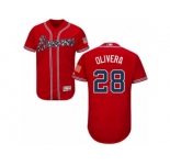 Men's Majestic Atlanta Braves #28 Hector Olivera Red Flexbase Authentic Collection MLB Jersey