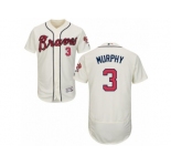 Men's Majestic Atlanta Braves #3 Dale Murphy Cream Flexbase Authentic Collection MLB Jersey