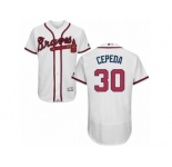 Men's Majestic Atlanta Braves #30 Orlando Cepeda White Flexbase Authentic Collection MLB Jersey