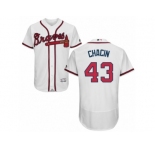 Men's Majestic Atlanta Braves #43 Jhoulys Chacin White Flexbase Authentic Collection MLB Jersey