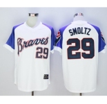 Mitchell And Ness 1973 Atlanta Braves #29 John Smoltz White Throwback Stitched Baseball Jersey