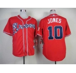 mlb jerseys atlanta braves #10 jones red[2014 new]