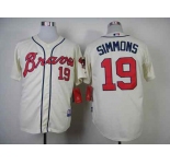 mlb jerseys atlanta braves #19 simmons cream