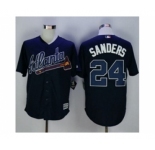 mlb jerseys atlanta braves #24 deion sanders blue[sanders]