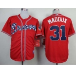 mlb jerseys atlanta braves #31 maddux red[75 th]