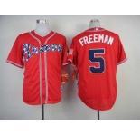 mlb jerseys atlanta braves #5 freeman red[2014 new]