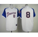 mlb jerseys atlanta braves #8 upton m&n white[blue sleeves]