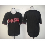 mlb jerseys atlanta braves blank black