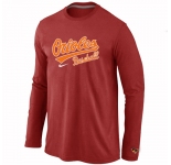 Baltimore Orioles Long Sleeve T-Shirt RED
