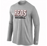 Cincinnati Reds Long Sleeve T-Shirt Grey