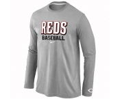 Cincinnati Reds Long Sleeve T-Shirt Grey