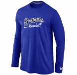 Milwaukee Brewers Long Sleeve T-Shirt Blue