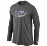 Milwaukee Brewers Long Sleeve T-Shirt D.Grey