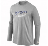 Milwaukee Brewers Long Sleeve T-Shirt Grey