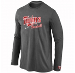 Minnesota Twins Long Sleeve T-Shirt D.Grey