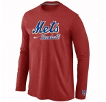 New York Mets Long Sleeve T-Shirt Red