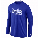 New York Yankees Long Sleeve T-Shirt Blue