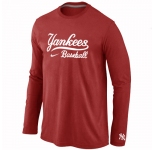 New York Yankees Long Sleeve T-Shirt RED